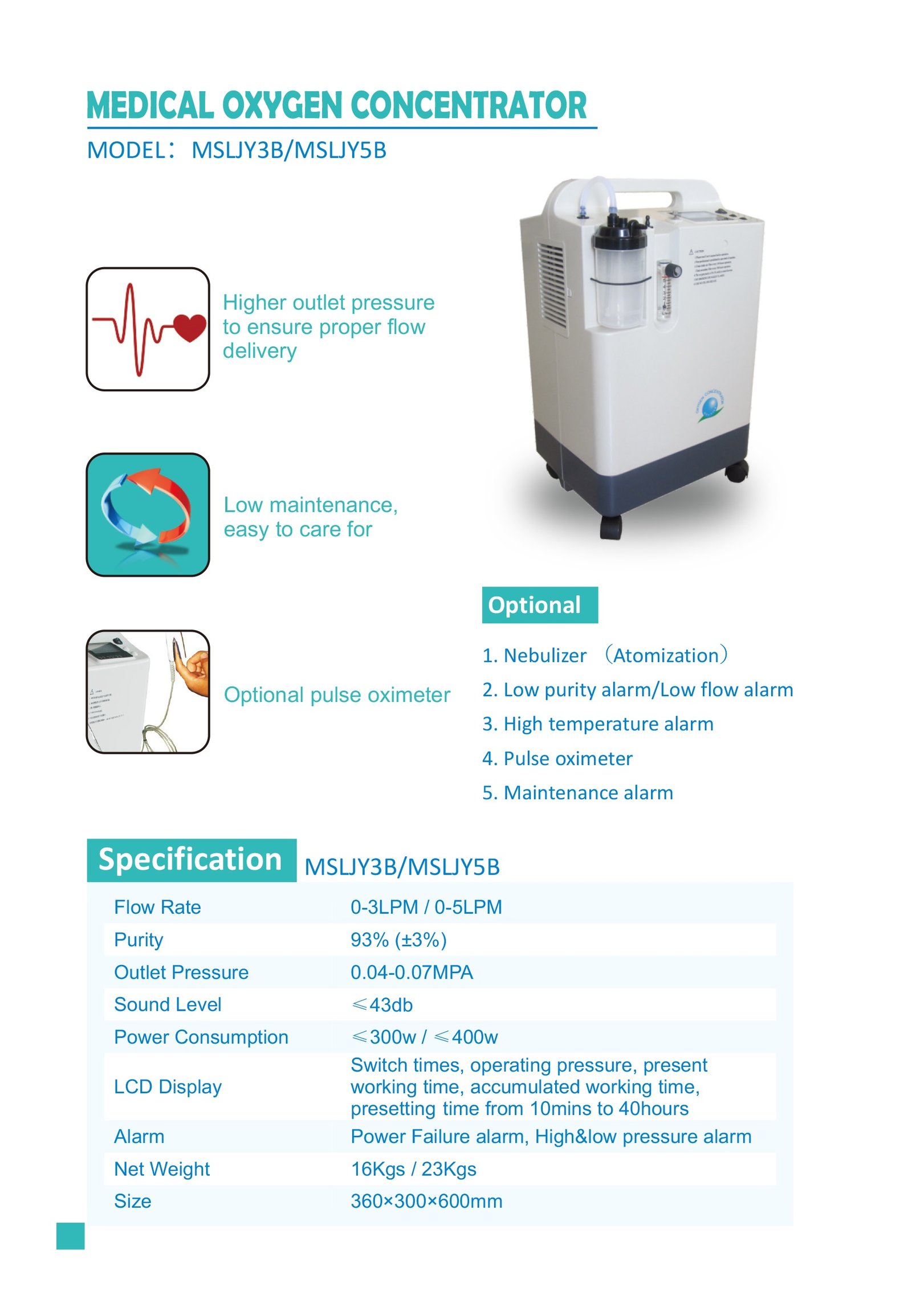 Medical Portable Oxygen Concentrator Machine NEUJY5B