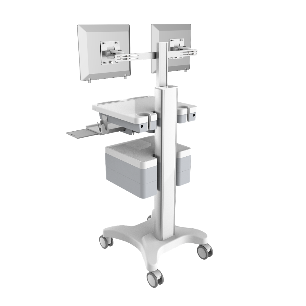 Adjustable height Double Screen display cart