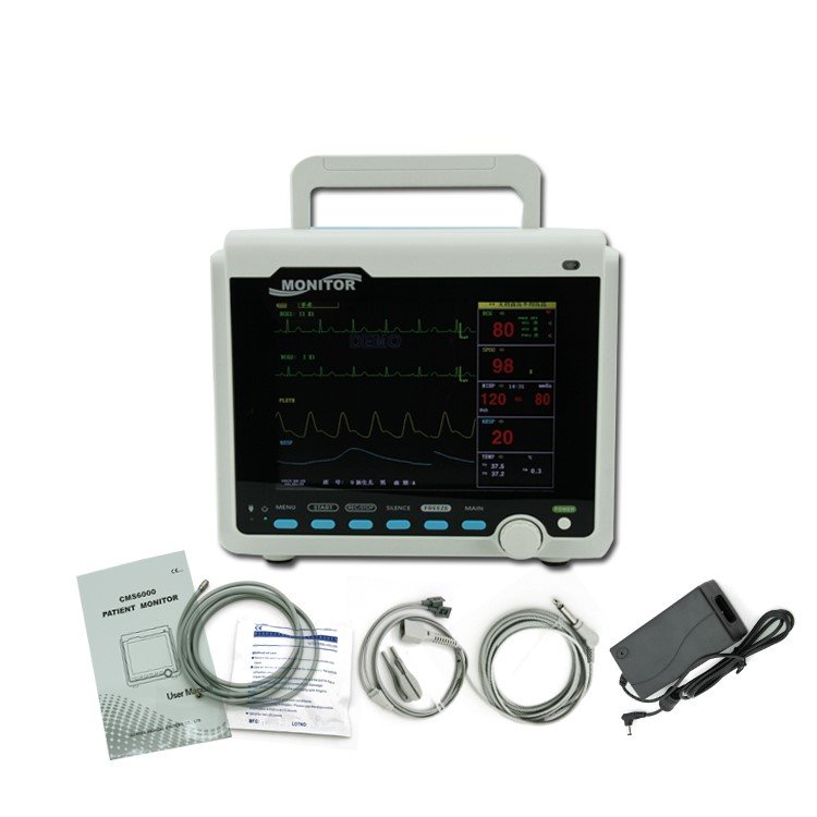 CMS6000 Patient Monitor 8 inch TFT Color LCD, ECG, RESP, SpO2, PR, NIBP and Dual-Channel TEMP