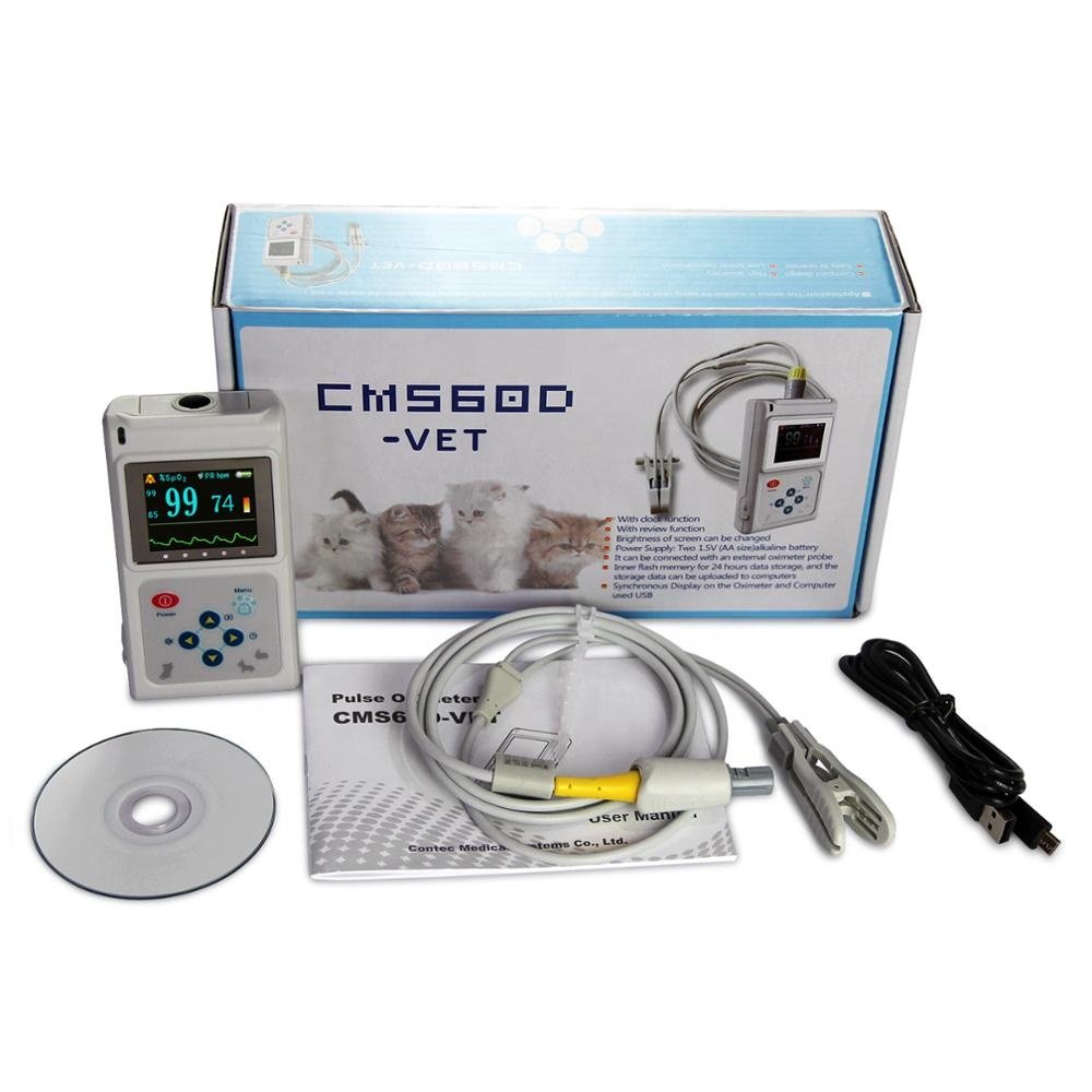 CMS60D-VET Veterinary Clinic Equipment Pulse Oximeter Veterinary Instrument with Tongue SpO2 Probe